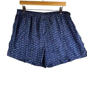 Max Deco 100% Men's Boxer Shorts Size Large Blue Geometric Dash Print High End
